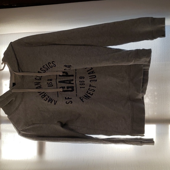 GAP Light gray hoodie size small lettering has shimmer EUC - Picture 3 of 8